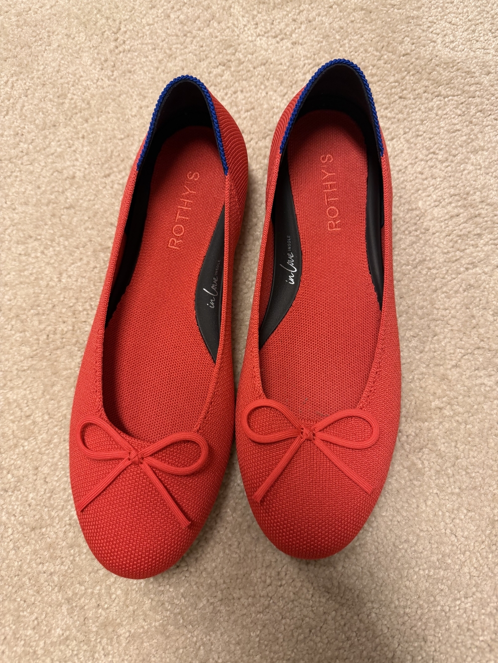 NWOT Rothy's Red Knit Ballet Flats, Size 8